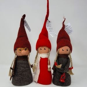 New Set of 3 Decorative Felted Elf Girls felted by hand by Atelje Hannetar